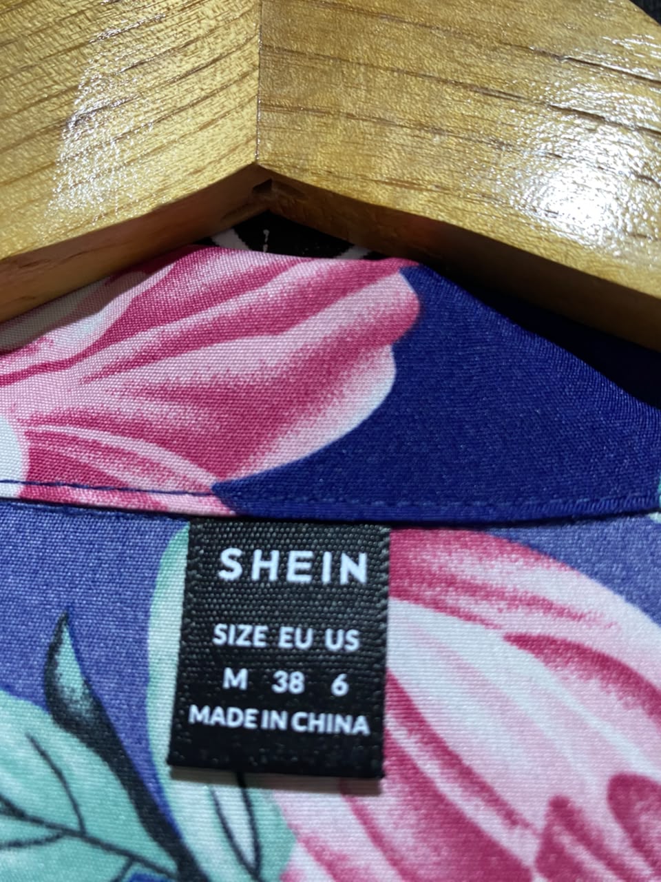 SHEIN |M| BUST 22| B46| NAVY BLUE FLORAL PRINT TIERED MAXI SHIRT DRESS