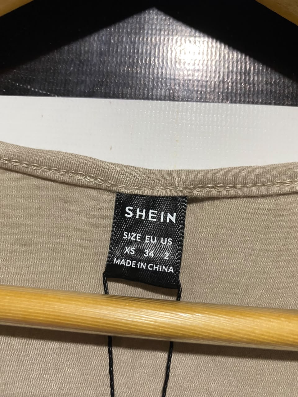 SHEIN |XS| BUST 17| B45| TAUPE CROPPED LONG SLEEVE OPEN FRONT SHRUG CARDIGAN
