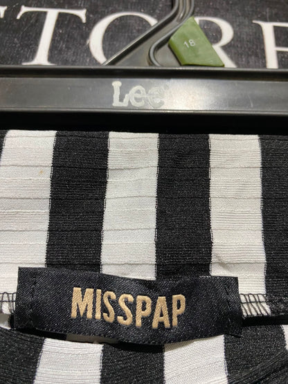 MISSPAP |XS| WAIST 24| B45| BLACK AND WHITE VERTICAL STRIPE FLARED PANTS