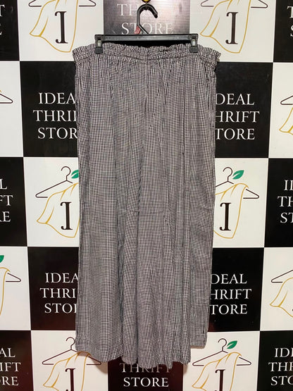 ANKO |XL| WAIST 34| B45| BLACK AND WHITE GINGHAM WIDE-LEG DRAWSTRING PANTS