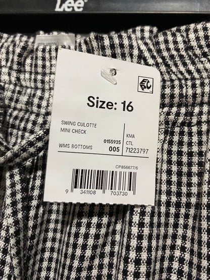 ANKO |XL| WAIST 34| B45| BLACK AND WHITE GINGHAM WIDE-LEG DRAWSTRING PANTS