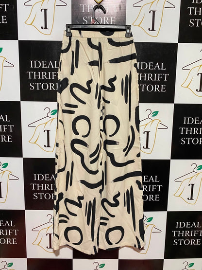 SEVEN WONDERS |XS| WAIST 22| B45| ABSTRACT GRAPHIC PRINT WIDE-LEG PANTS