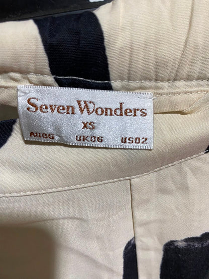 SEVEN WONDERS |XS| WAIST 22| B45| ABSTRACT GRAPHIC PRINT WIDE-LEG PANTS