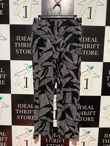 BLACK PEPPER |L| WAIST 29| B45| BLACK AND WHITE GEOMETRIC DOT PRINT STRAIGHT-LEG PANTS
