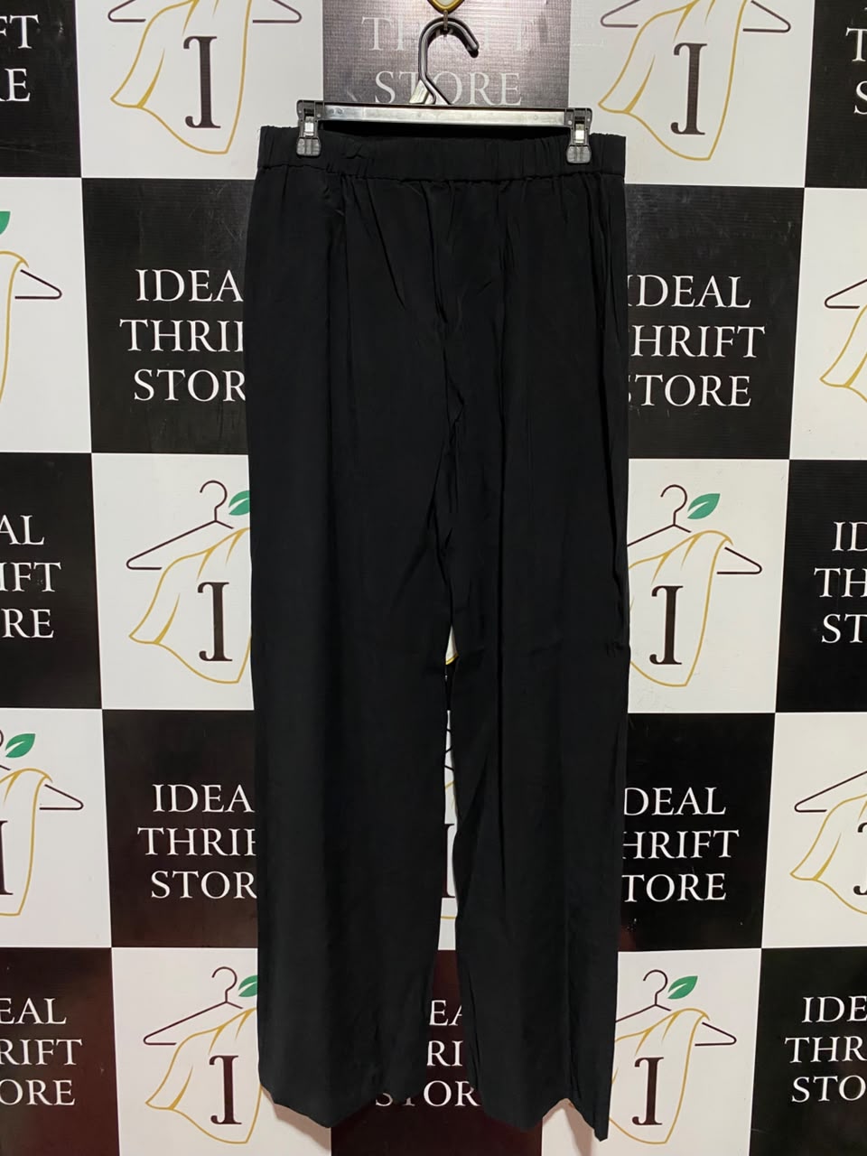ZARA |L| WAIST 30| B45| CLASSIC BLACK HIGH-WAISTED WIDE-LEG PANTS