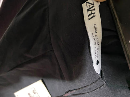 ZARA |L| WAIST 30| B45| CLASSIC BLACK HIGH-WAISTED WIDE-LEG PANTS