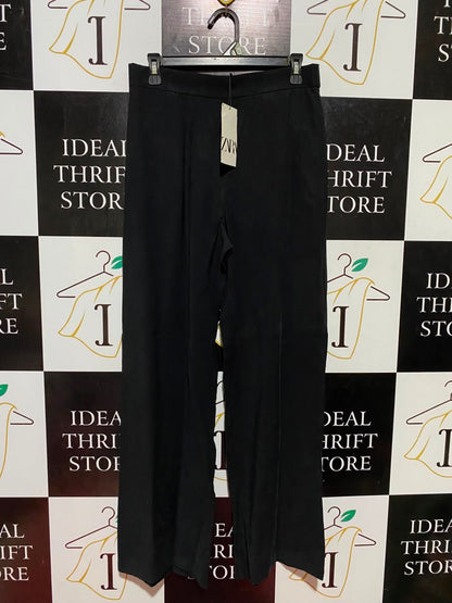 ZARA |L| WAIST 30| B45| CLASSIC BLACK HIGH-WAISTED WIDE-LEG PANTS