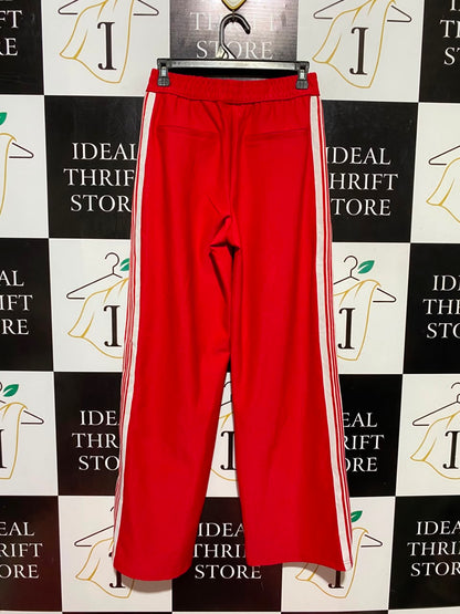 DECJUBA |S| WAIST 26| B45| RED WIDE-LEG TRACK PANTS WITH SIDE STRIPES
