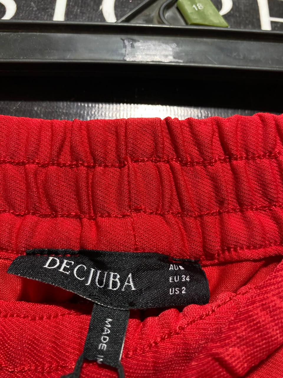DECJUBA |S| WAIST 26| B45| RED WIDE-LEG TRACK PANTS WITH SIDE STRIPES