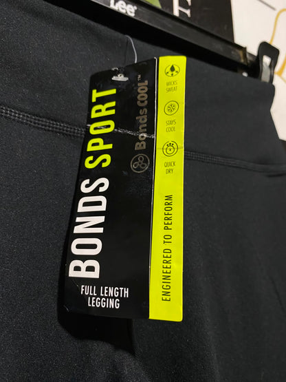 BONDS SPORT |S| WAIST 22| B45| CLASSIC BLACK HIGH-WAISTED ACTIVEWEAR LEGGINGS