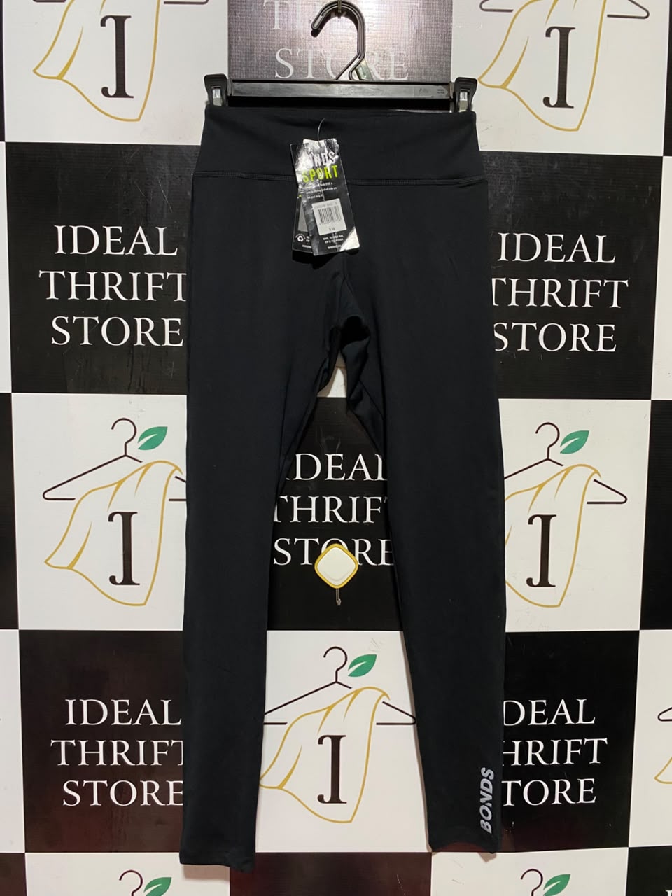 BONDS SPORT |S| WAIST 22| B45| CLASSIC BLACK HIGH-WAISTED ACTIVEWEAR LEGGINGS