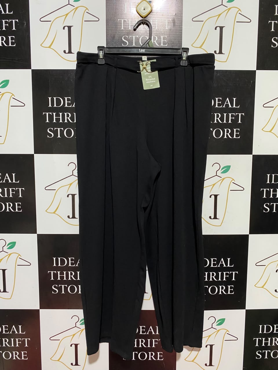 H&M |XXL| WAIST 36| B45| CLASSIC BLACK BELTED HIGH-WAISTED WIDE-LEG TROUSERS