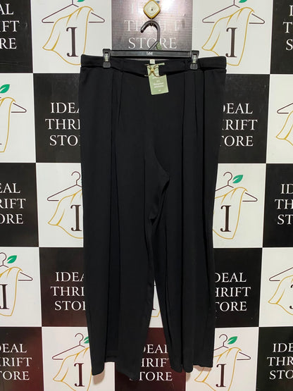 H&M |XXL| WAIST 36| B45| CLASSIC BLACK BELTED HIGH-WAISTED WIDE-LEG TROUSERS