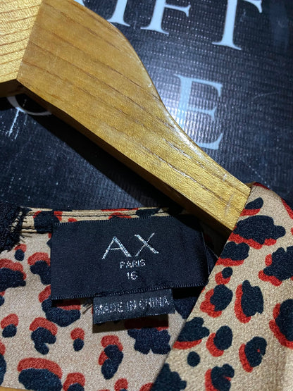 AX PARIS |M| BUST 18| B45| LEOPARD PRINT WRAP MIDI DRESS