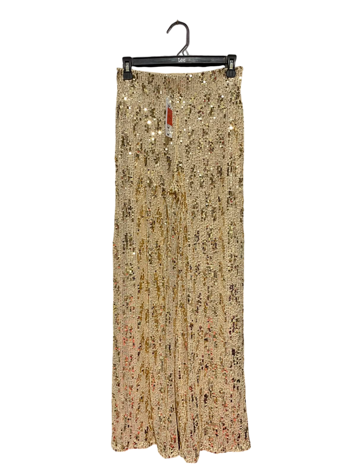GEORGE |S| WAIST 26| B46| METALLIC GOLD SEQUIN HIGH WAISTED WIDE LEG STATEMENT TROUSERS PANTS
