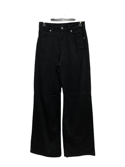 H&M |M| WAIST 27| B46| CLASSIC JET BLACK HIGH WAISTED WIDE LEG FIVE POCKET DENIM JEANS PANTS