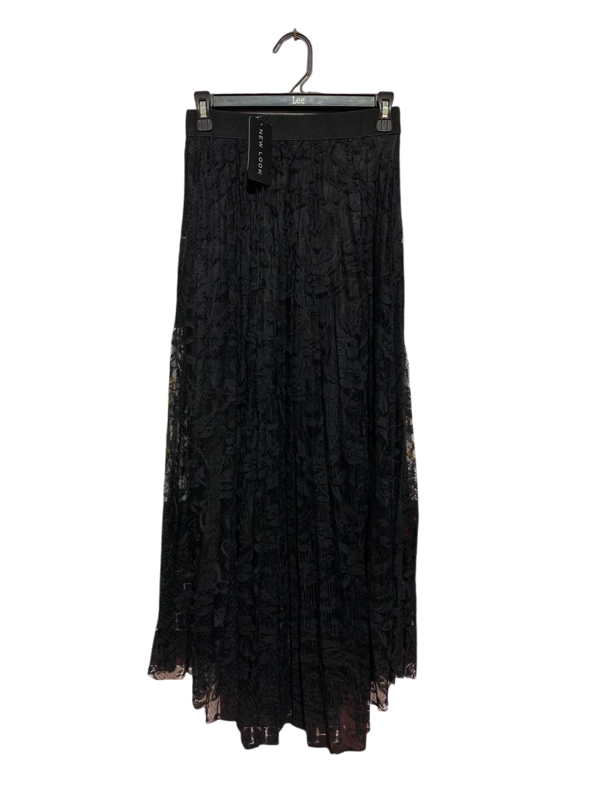 NEW LOOK |S| WAIST 26| B46| BLACK FLORAL LACE ELASTIC WAIST MAXI SKIRT