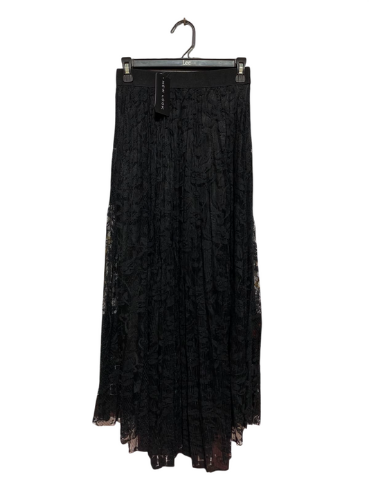 NEW LOOK |S| WAIST 26| B46| BLACK FLORAL LACE ELASTIC WAIST MAXI SKIRT