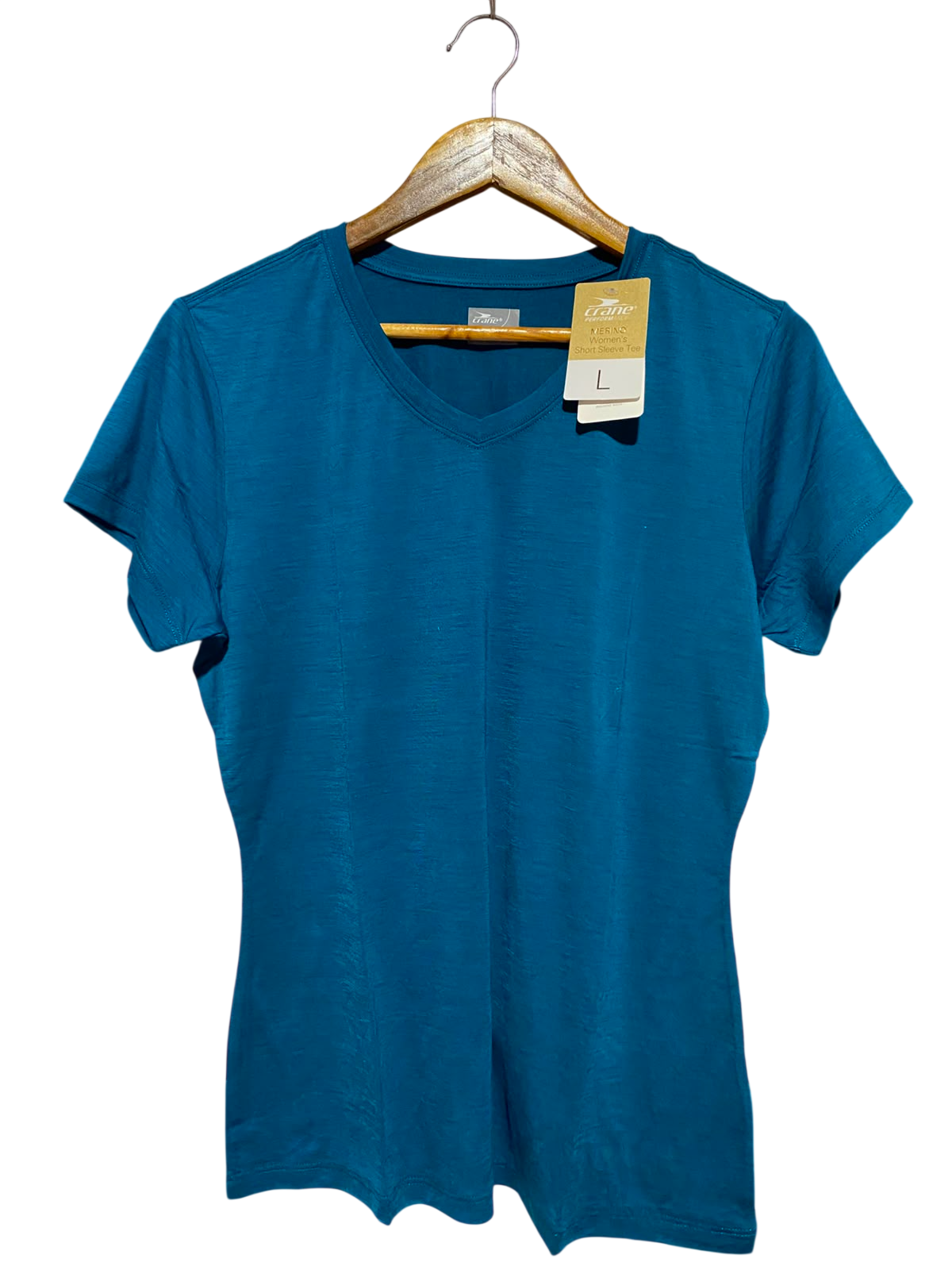CRANE |L| BUST 19| B46| DEEP TEAL BLUE V-NECK SHORT SLEEVE SPORTS TEE