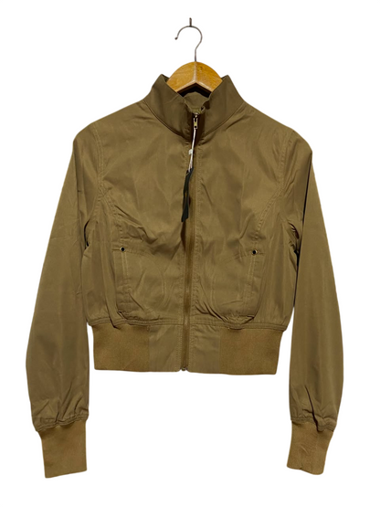 NV FELIX |M| BUST 18| B46| KHAKI BROWN FULL-ZIP LIGHTWEIGHT MOCK NECK CASUAL JACKET