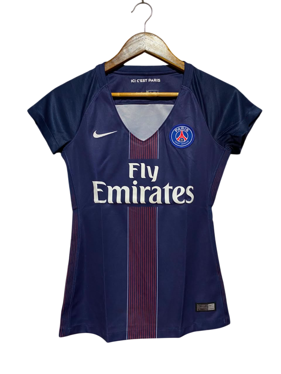 NIKE |XS| BUST 16| B46| NAVY BLUE FLY EMIRATES V-NECK FOOTBALL SHIRT