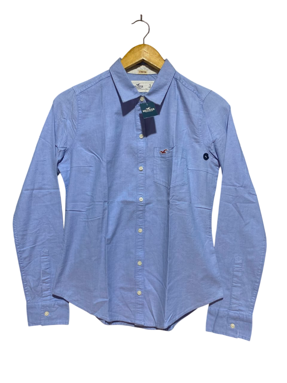 HOLIISTER |M| BUST 18| B46| LONG SLEEVE OXFORD STRETCH CASUAL BLOUSE