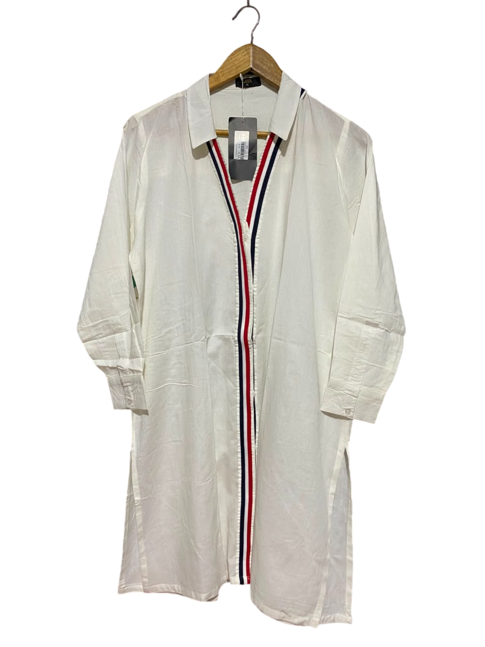 SAYA |M| BUST 22| B47| WOMEN'S WHITE BUTTON-UP MIDI SHIRT DRESS
