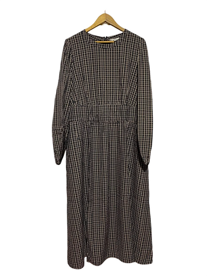 M & S |XL| BUST 24| B47| WOMEN'S PLAID CHECKERED MIDI DRESS