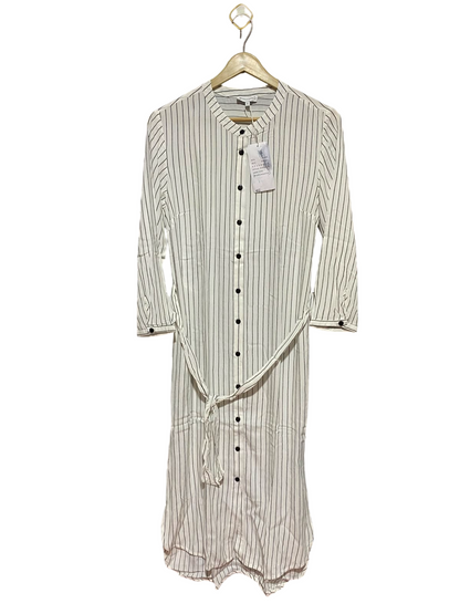 WERE HOUSE |M| BUST 18| B47| WOMEN'S STRIPED LONG SLEEVE BUTTON DOWN SHIRTDRESS WITH BELT