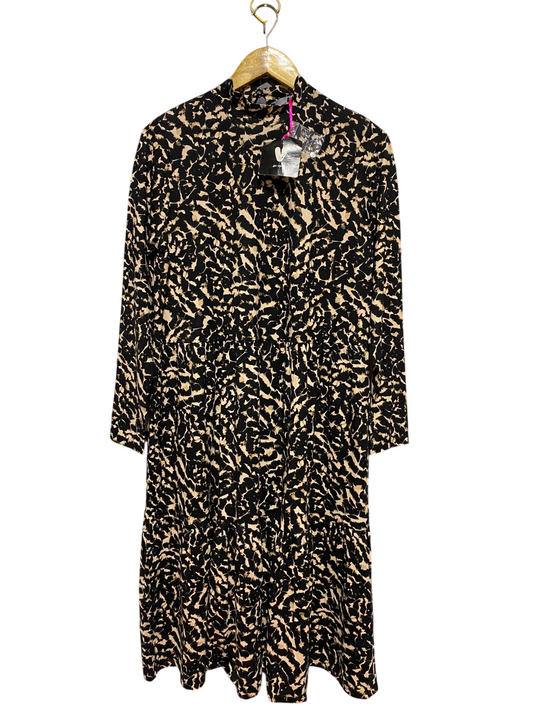 BY VERY |L| BUST 20| B47| WOMEN'S ABSTRACT LEOPARD PRINT LONG SLEEVE MOCK NECK DRESS NWT