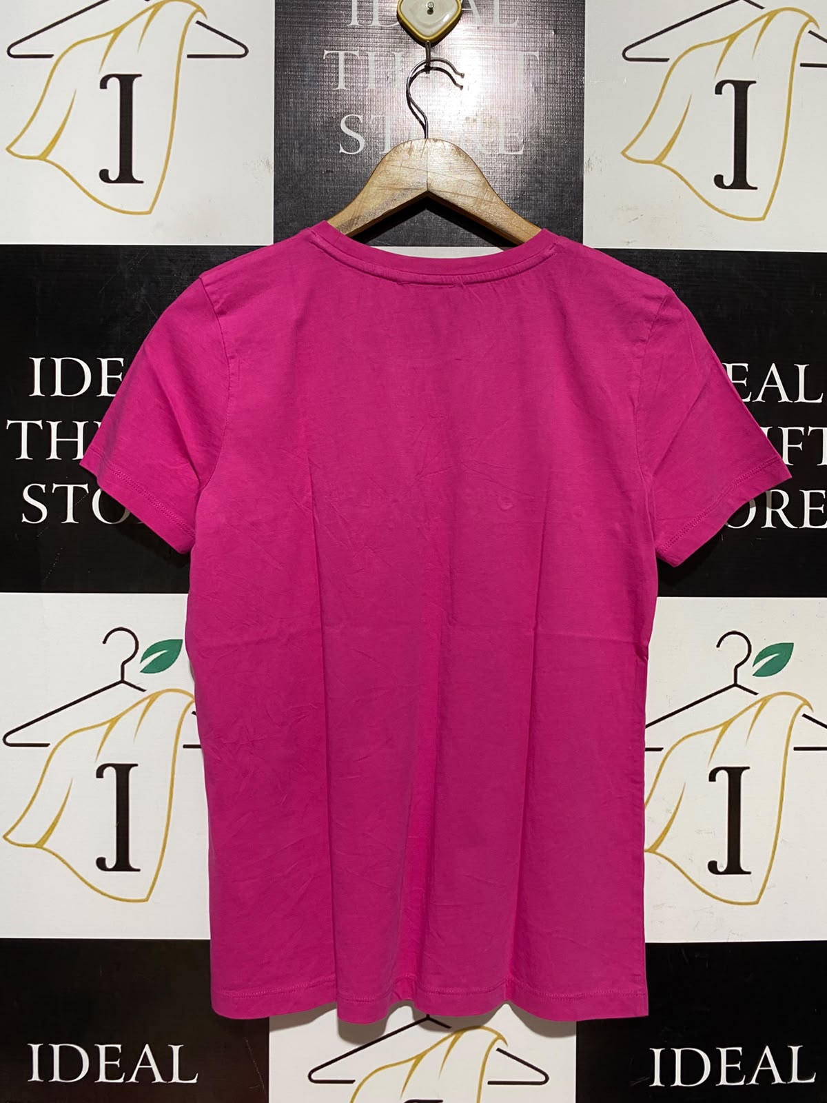 TOMMY HILFIGER |M| BUST 18| B47| WOMEN'S SHORT SLEEVE LOGO T-SHIRT HOT PINK