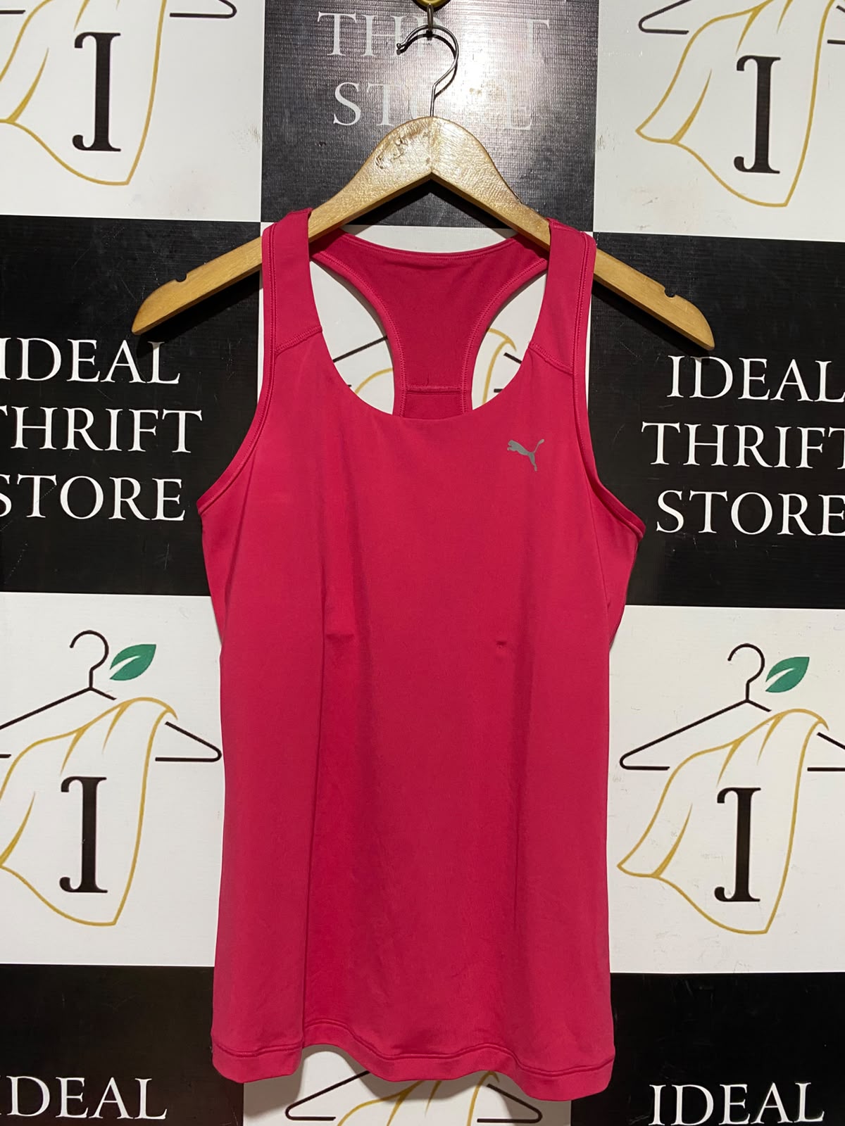 PUMA |M| BUST 15| B47| WOMEN'S RACERBACK ATHLETIC TANK TOP HOT PINK LOGO
