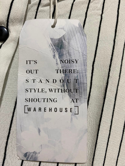 WERE HOUSE |M| BUST 18| B47| WOMEN'S STRIPED LONG SLEEVE BUTTON DOWN SHIRTDRESS WITH BELT