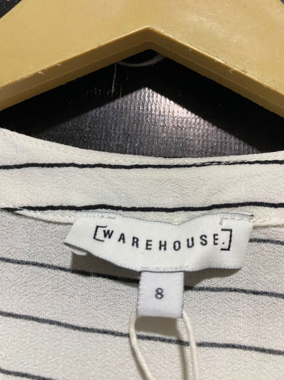 WERE HOUSE |M| BUST 18| B47| WOMEN'S STRIPED LONG SLEEVE BUTTON DOWN SHIRTDRESS WITH BELT