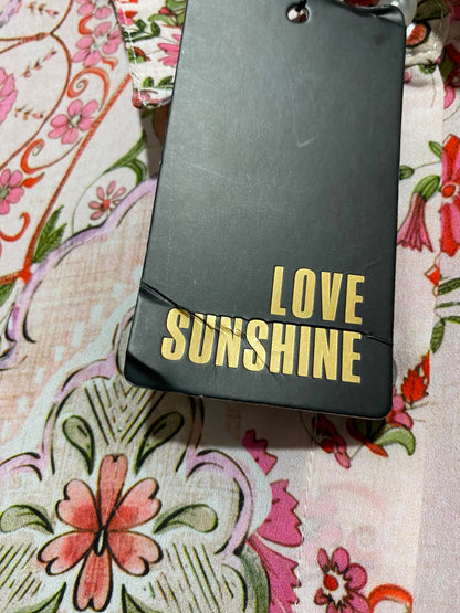 LOVE SUNSHINE |M| BUST 19| B47| WOMEN'S PAISLEY FLORAL BUTTON FRONT LONG SLEEVE MAXI SHIRTDRESS NWT