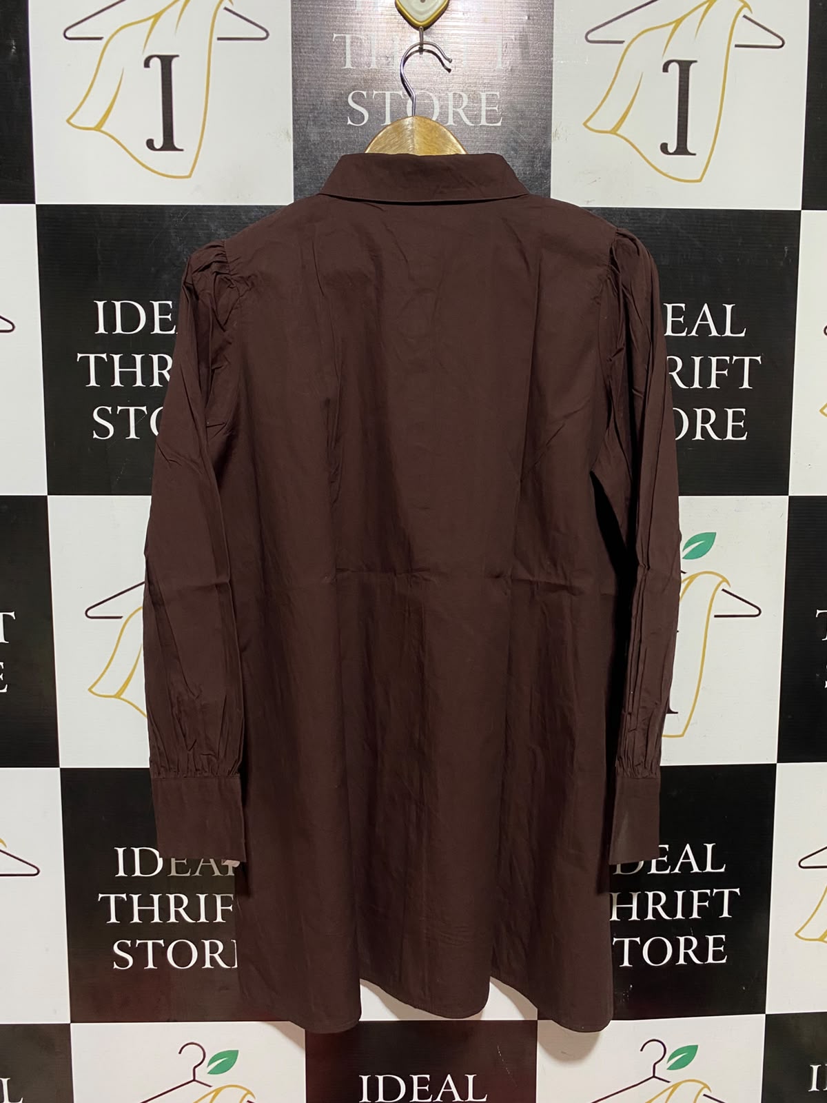MISSGUIDED |M| BUST 22| B47| WOMEN'S LONG SLEEVE BUTTON FRONT SHIRTDRESS BROWN NWT