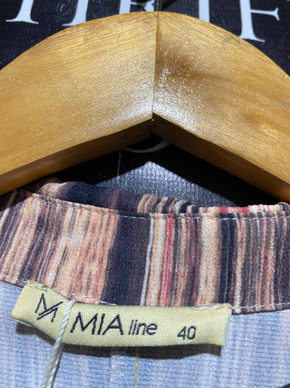 MIA LINE |M| BUST 18| B47| WOMEN'S MULTICOLOR STRIPED LONG SLEEVE MAXI SHIRTDRESS WITH DRAWSTRING