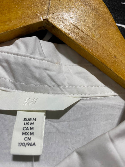H&M |M| BUST 24| B47| WOMEN'S OVERSIZED LONG SLEEVE BUTTON FRONT SHIRTDRESS WHITE NWT