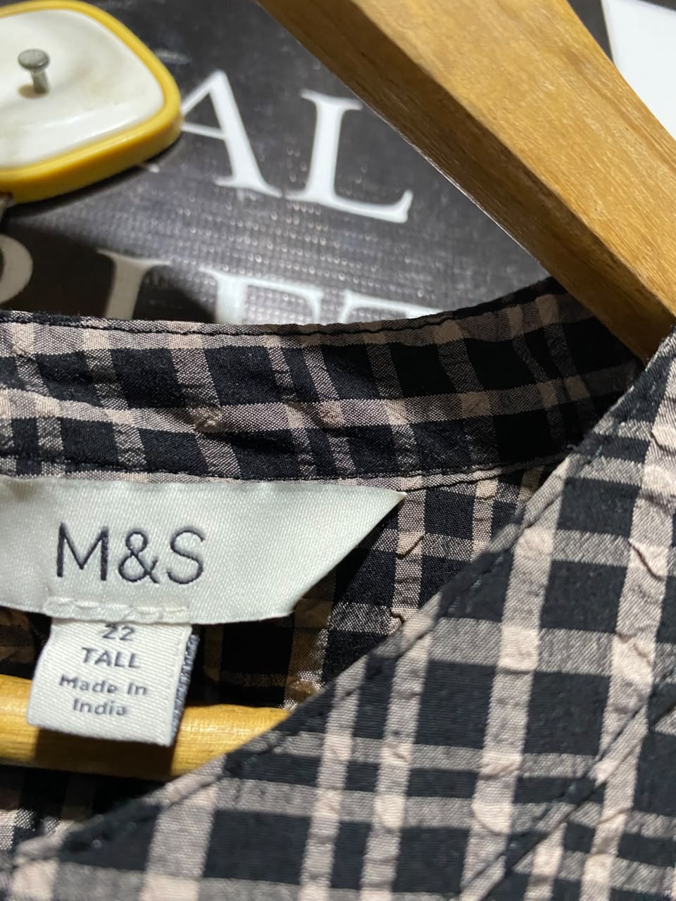 M & S |XL| BUST 24| B47| WOMEN'S PLAID CHECKERED MIDI DRESS