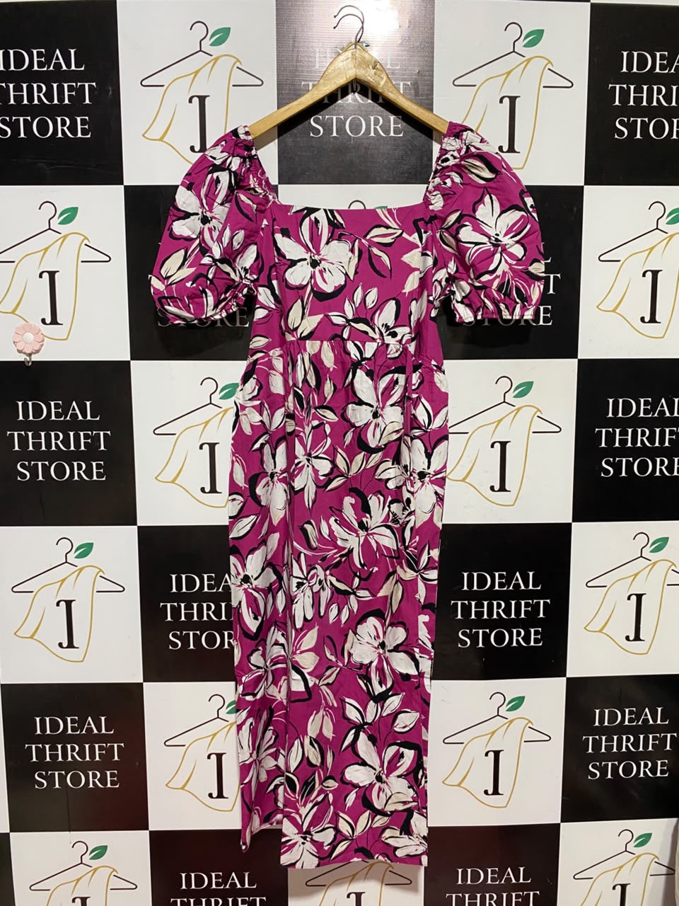 GEORGE |L| BUST 19| B47| PUFF SLEEVE SQUARE NECK CASUAL A-LINE SUMMER DRESS