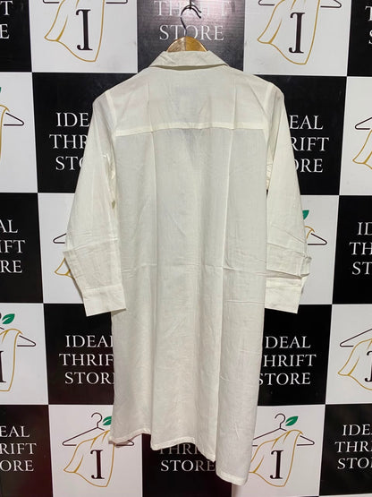 SAYA |M| BUST 22| B47| WOMEN'S WHITE BUTTON-UP MIDI SHIRT DRESS