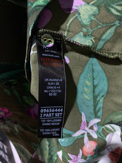 DUVET DAYS |M| BUST 19| B46| OLIVE GREEN FLORAL BUTTON-DOWN BLOUSE