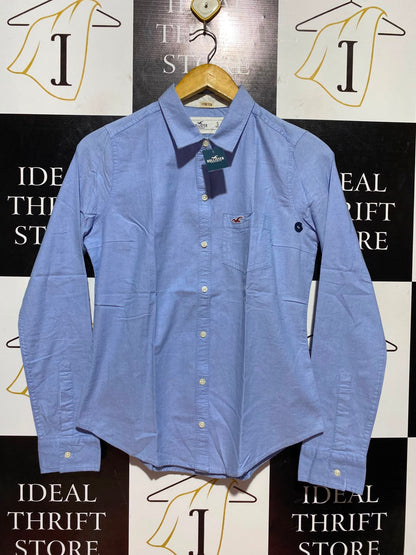 HOLIISTER |M| BUST 18| B46| LONG SLEEVE OXFORD STRETCH CASUAL BLOUSE