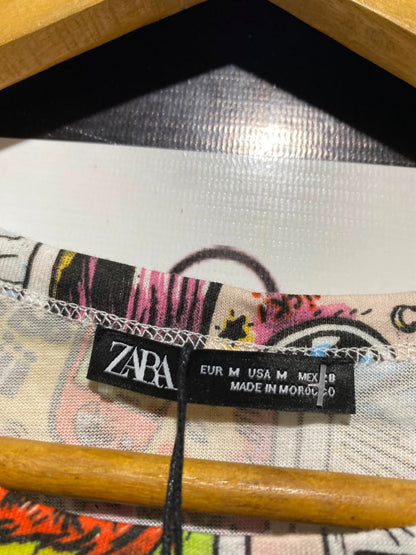 ZARA |M| BUST 22|B46| MULTICOLOR POP ART SHORT SLEEVE TEE