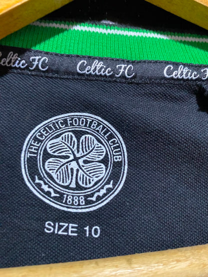 THE CELTIC |M| BUST 18| B46| BLACK & GREEN CASUAL RINGER TEE WITH EMBROIDERED HEART DETAILS