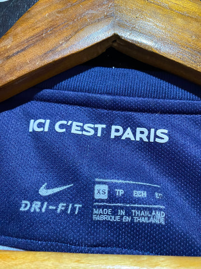 NIKE |XS| BUST 16| B46| NAVY BLUE FLY EMIRATES V-NECK FOOTBALL SHIRT