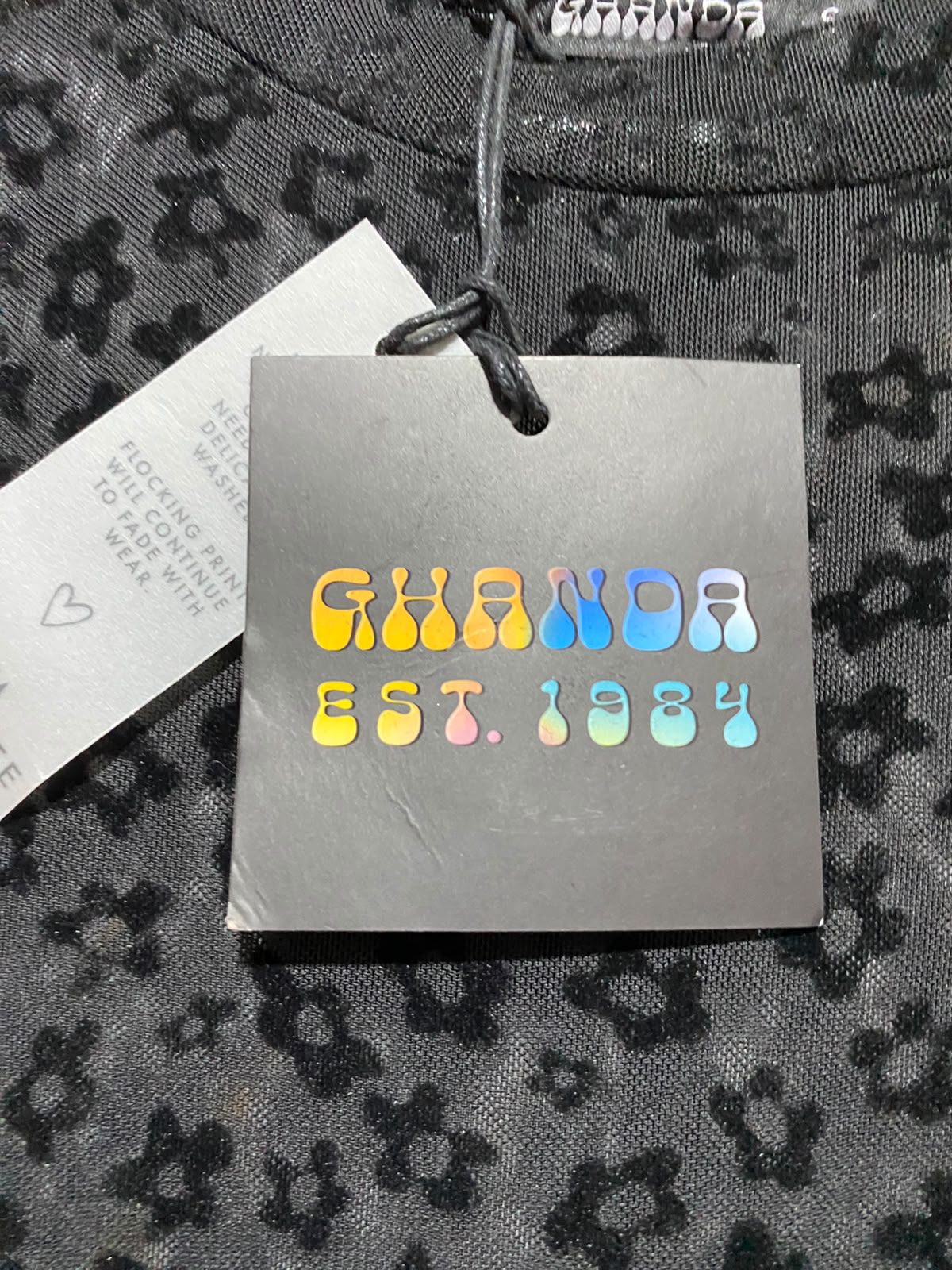 GHANDA |S| BUST 14| B46| FLORAL FLOCKED SHEER CASUAL BLOUSE