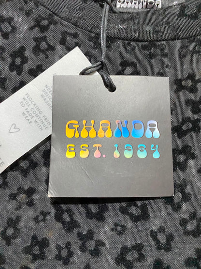 GHANDA |S| BUST 14| B46| FLORAL FLOCKED SHEER CASUAL BLOUSE