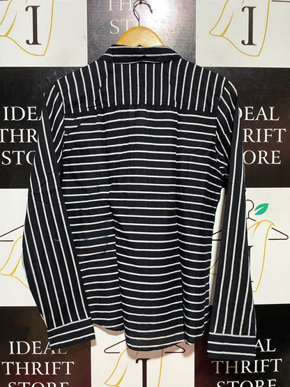 H&M |M| BUST 18| B46| BLACK & WHITE LONG SLEEVE CASUAL BLOUSE