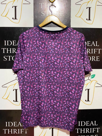 CRIVIT |L| BUST 20| B46| ATHLETIC T-SHIRT - PINK & PURPLE ANIMAL PRINT SHORT SLEEVE SPORTS TEE